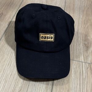 Oasis Black Baseball Hat with Gold Embroidered Logo